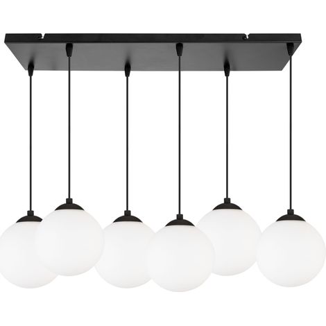 LÁMPARA DE TECHO COLGANTE TIRA BOLA LED NEGRA 15cm (1/5)