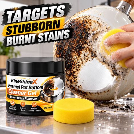 KineShineX Enamel Pot Blackening Cleaning Gel powerfully removes burnt grease and carbonized stains. (1/4)