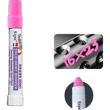 Pennarello a vernice solida, inchiostro a base d'olio, qualità di inchiostro permanente, rosa fluorescente (1/2)