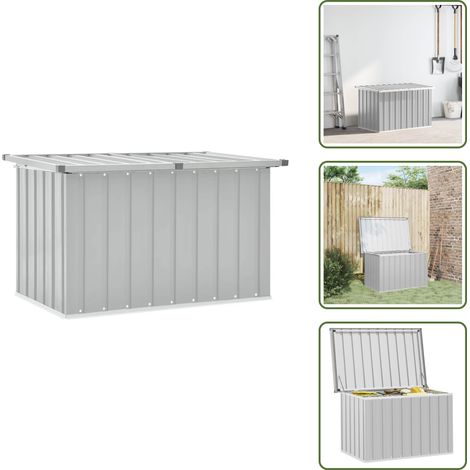 Gartenbox Grau 109x67x65 cm - Gartenbox - Außenaufbewahrung - Gartenmöbel - Stauraum - Holzoptik