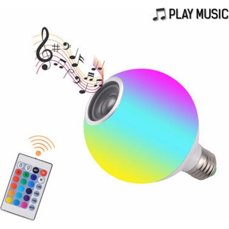 Ampoule LED musicale E27, 12W + lumière blanche + RVB + télécommande, ampoule Bluetooth à changement de couleur RVB (1/5)