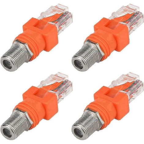 Adaptateurs coaxiaux vers Ethernet, lot de 4 convertisseurs RF femelle coaxiale vers RJ45 mâle, adaptés aux testeurs de ligne, AG (1/5)