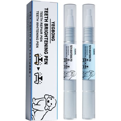 Lot de 2 stylos brosses à dents pour animaux, kit de nettoyage de brosses à dents pour chiens, accessoires de soins bucco-dentaires pour animaux (1/5)