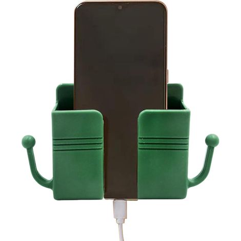 Soporte de pared para teléfono móvil, soporte adhesivo para smartphone, funda para mando a distancia (verde)