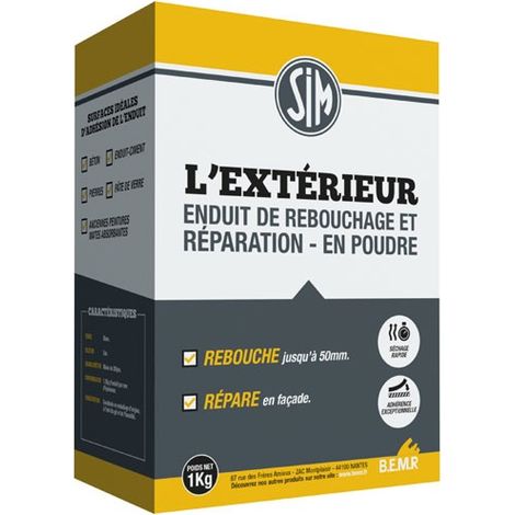 BEMR BMLEX01 ENDUIT SIM L'EXTERIEUR EN 1 KG, BLANC