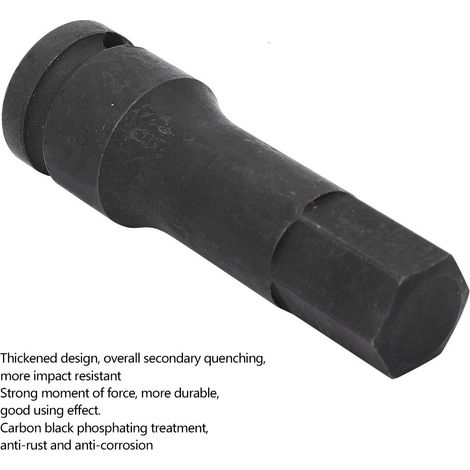 Adaptateur pour clé à chocs pneumatique avec douille hexagonale de 1/2 pouce renforcée (BidH17) (1/5)