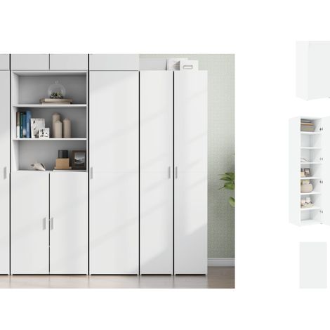 Highboard Weiß 45x42,5x185 cm Holzwerkstoff - Hochschrank - Weißer Hochschrank - Regal - Aufbewahrung - Wohnraumgestaltung (1/5)