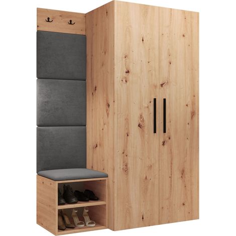 Conjunto para recibidor Nitos IV, Manila 16, 191x122x50cm, Tapiz, Aglomerado laminado, Colocada, Montada en la pared