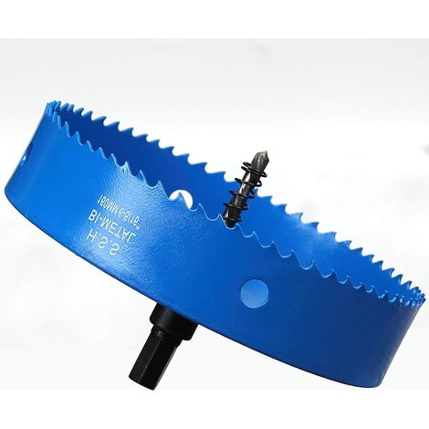 Scie Cloche Bi-métal 160 mm, M42 HSS Bimétallique Scie Trèpan avec Foret de Centrage pour Robuste Perceuse à Percer pour Fer, Aluminium, Bois, Cloison Sèche, Tuyau, Panneau de Fibres de Bois/Bleu (1/5)