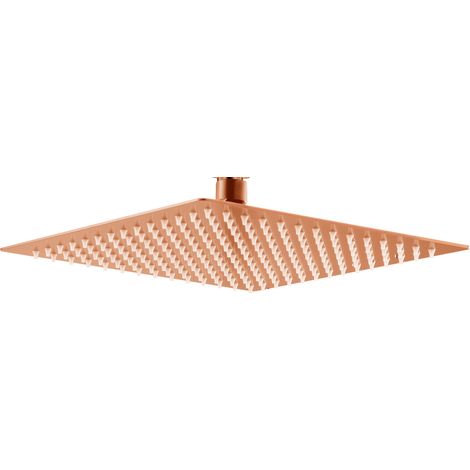 Rociador extraplano cuadrado 30×30 cm acero inox oro rosa
