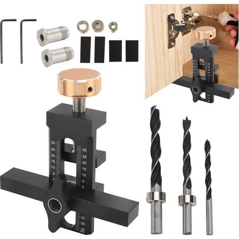 Aluminum Quick Locate Horizontal Drill Cabinet Door Installation Locator 0.23 in. Cabinet Door Installation Jig (1/5)