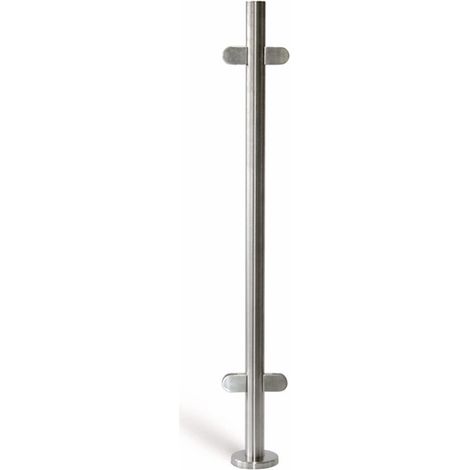 Metalideal  Poteau inox prêt à poser intermédiaire pour verre Finition - AISI 304 Brossé - pour intérieur