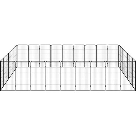 Maison Exclusive - Jaula perros 32 paneles acero recubierto polvo (1/5)