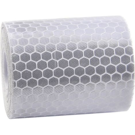Sollbry Largeur de 5cm X Longueur de 3m, Automobile Moto réflecteurs de Camion de Tracteur de remorque, Avertissement de sécurité Avertissement (Blanc) (1/4)