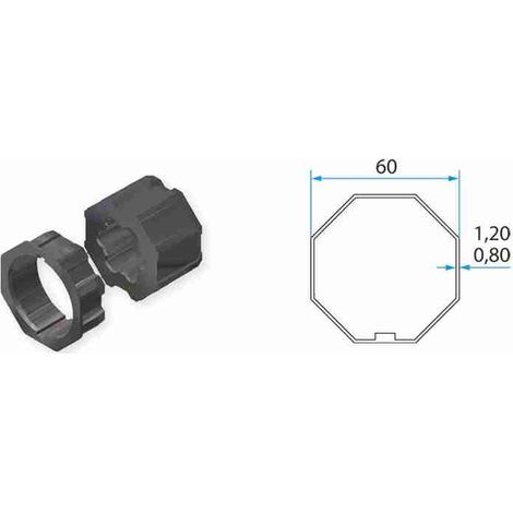 Adattatore Tubo Ottagonale 60 Tm45 Per Automazione Faac A450505s 132250
