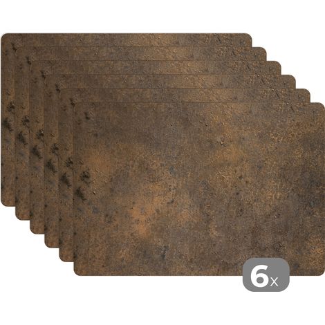 TOVAGLIETTE AMERICANE Set di 6 Stampa ruggine - Ferro - Marrone 45x30 cm (1/5)