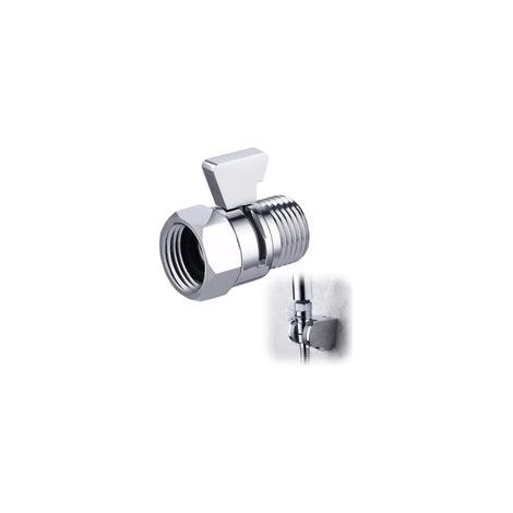 Pommeau de douche avec robinet d'arrêt G1/2 – Laiton poli – Cartouche céramique 200 000 cycles – Installation facile – Contrôle débit ergonomique - K1140B3-CH (1/5)