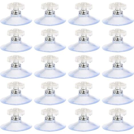 QAZQA Ventouse avec Vis 20pcs, Ventouses avec Écrous, Ventouse en Plastique, Ventouses pour Vitres, Verre de Table, Ventouses avec Filetage et Écrous Moletés, Ø45mm