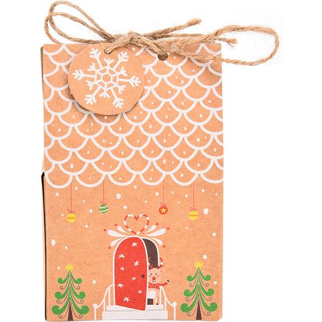 Boîte Cadeau de Noël Élégante pour Biscuits et Chocolats - Emballage Festif Décoratif (1/5)