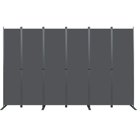 Paravent Séparateur de Pièce 6 Panneaux Brise-Vue Intérieur Pliable et Autoportant en Tissu Oxford et Fer 304 x 180 cm (1/5)