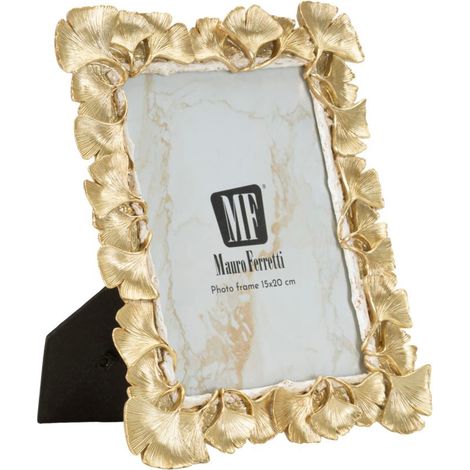 Cornice portafoto in resina oro, 22,3x2x27,2 cm – Elegante con Petali
