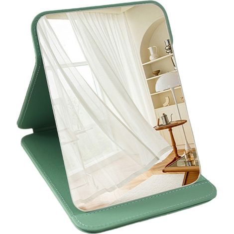 Miroir de maquillage portable pour la maison, petit miroir de coiffeuse portable pour femmes, pliable, pour bureau, chambre d'étudiant ou dortoir, pour hommes (1/5)