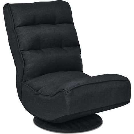 Joueurs, réglage facile avec fauteuil gaming au sol noir, dossier 5 positions et rotation 360° (1/5)