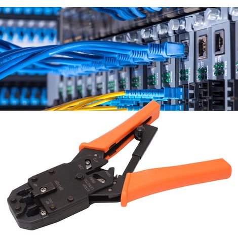 Pince à sertir pour connecteurs de télécommunication, pince coupante, pince à dénuder, connecteurs de ligne téléphonique, pince à cliquet RJ45, pince réseau HT-200R (1/5)