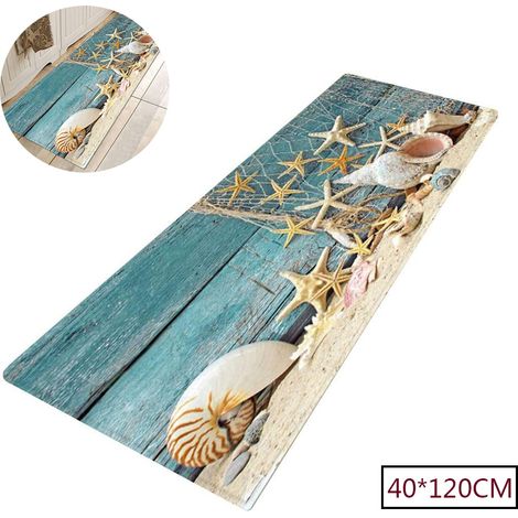 Thick, 3D printed flannel runner rug, non-slip and washable, 40 x 120 cm