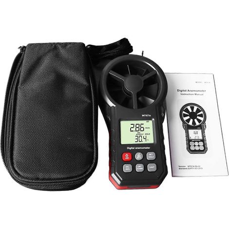 Anémomètre numérique d'extérieur, capteur de vitesse du vent, testeur de température du vent, écran LCD. (1/5)