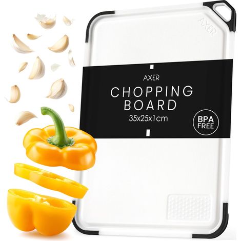 Planche a Decouper Plastique sans BPA - 35x25 cm - Blanc (1/5)
