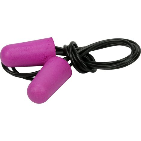 Bouchons d'oreille anti-bruit jetables avec cordelette pour conduit auditif étroit PIP NANO BULLET SNR 37 dB Violet Unique