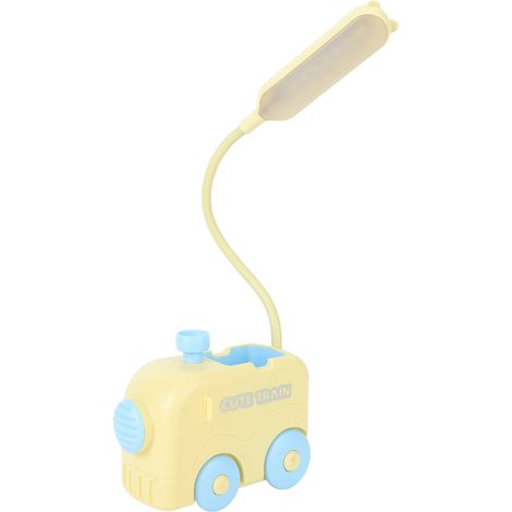 Lampe de chevet LED Mini Train avec protection des yeux, lampe de lecture et d'étude rechargeable USB et porte-stylo pour enfants (jaune) (1/5)