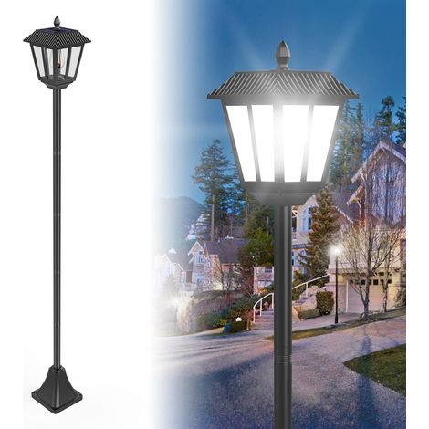 1 Pièce Lampe Solaire LED Extérieure 180 cm avec Piquet de Sol Blanche lampadaire solaire exterieur Lanterne de Jardin Solaire Étanche Lampadaire Solaire pour Allée Terrasse Balcon Lumière (1/5)