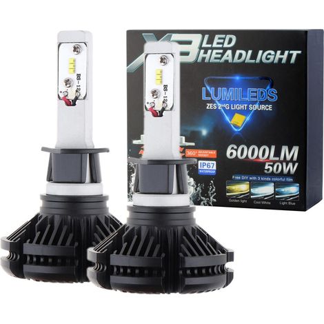 2 x Ampoules H3 LED XT3 50W - 6000Lm - 12V/24V Lampe de voiture LED (1/5)