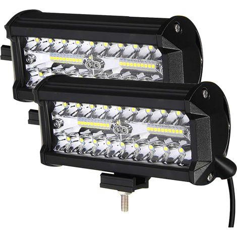Phare De Travail LED - 24000 LM - 6000 K - 9-32 V - IP68 - Pour Voiture Moto Camion Tracteur SUV Bateau - 2 Pièces - 7 Pouces 800 W