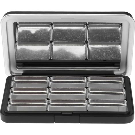 Matte Black Magnetic Storage Box for Eyeshadows and Lipsticks, Multi-Grid Design, Compact Travel (1/5)