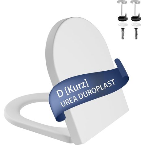 Abattant WC familial D-Forme Duroplast blanc - Siège enfant intégré, abaissement amorti, installation rapide, charnières réglables, entretien facile, robuste - Pour sanitaires professionnels - Couleur (1/5)