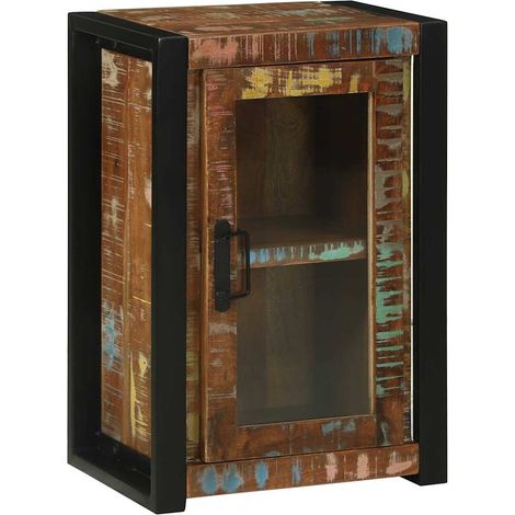 Armario de Baño con puerta Multicolor Madera maciza recuperada