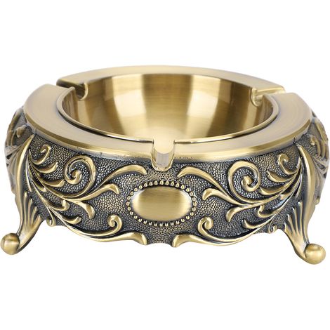 Cendrier rétro antique gris pour décoration de bureau, salon ou maison – Accessoire fumeur artisanal (1/5)