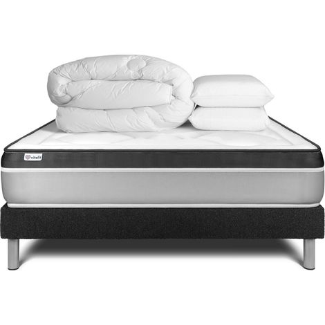 Pack Colchón negro espuma viscoelástica 140 x 190