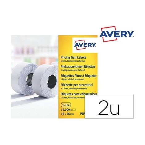 AVERY ZWECKFORM Auszeichnungsetikett Avery Zweckform 26 x 12 mm (B x H) Papier weiß 1.500 Etik./Rl. 15.000Etik./Pack.