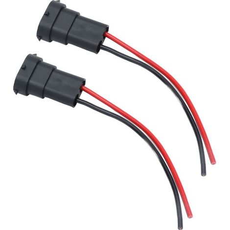 2 connecteurs mâles pour faisceau de câblage en cuivre de phare, 12V, adaptés aux ampoules H11, H8, 880 et 890.