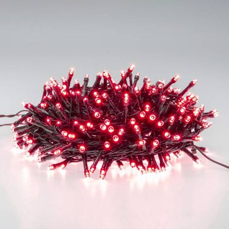Guirlande lumineuse rouge 12,5M 300 LED 8 jeux de lumière câble vert minuteur Lotti (1/5)
