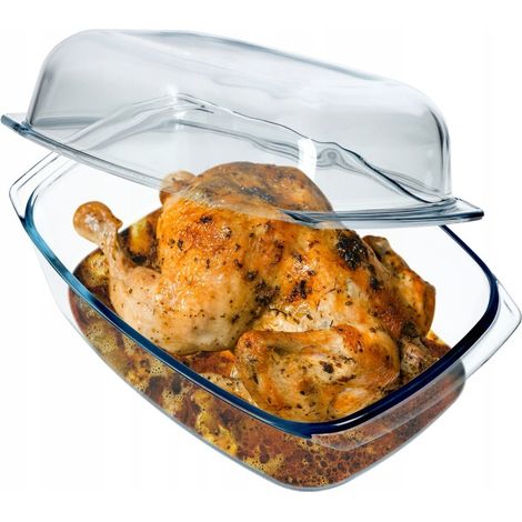 KADAX Pentola Resistente al Calore con Coperchio per Cucinare, Rettangolare, Vetro Grande, 7 L (1/5)