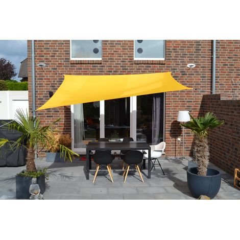 Vierecksonnensegel 250 x 300 cm - Polyester - Farbe sonnengelb (1/5)