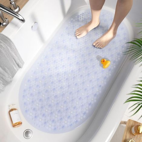 68x38CM Tapis de Baignoire Antidérapant Ovale, Tapis de Douche en Lavable en Machine & Résistant à la Moisissure, Tapis Antidérapant Baignoire (1/5)