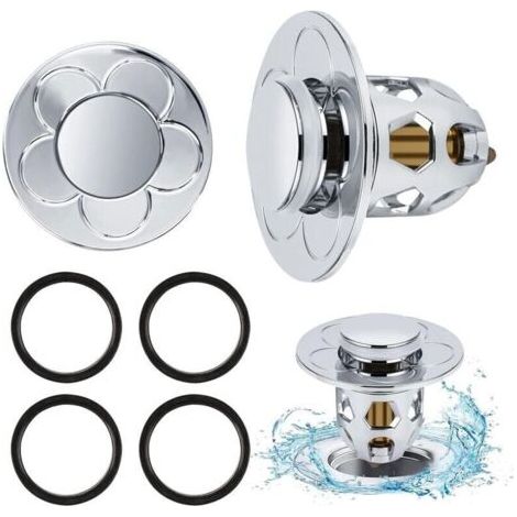 2 Pièces Bonde de Lavabo Universel Pop Up 34-40mm,Bonde de Lavabo Pop-Up avec Filtre Anti-Clogging,Flitre de Vidange Anti-Bloqué,Bouchon Baignoire pour Lavabo Cuisine,Flitre Cheveux-Orifice de Vidange