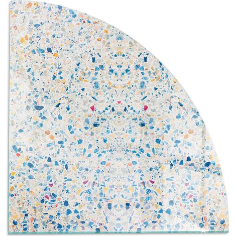 Plaque en verre trempé décorative de sol avec impression sous cheminée Motif texturé abstrait 1/4 100x100 cm (1/5)