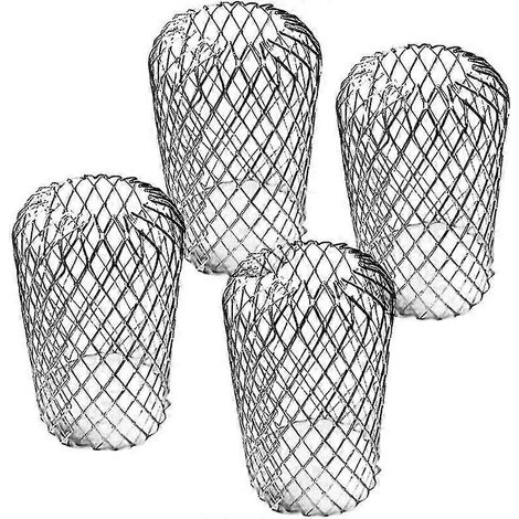 Lot de 4 grilles de gouttière en aluminium, filtre métallique anti-feuilles et rongeurs, accessoires de construction de toiture réglables pour descente de gouttière. (1/5)